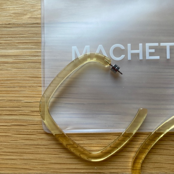 SOLD Machete Large Square Hoops NWT Transparent Yellow - Picture 13 of 13